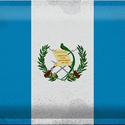 Cartel de chapa Bandera de Guatemala 30x20cm Bandera de Guatemala Vintage