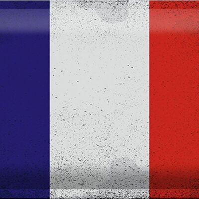 Cartel de chapa Bandera de Francia 30x20cm Bandera de Francia Vintage