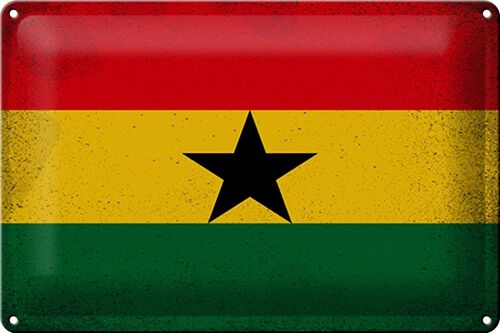 Blechschild Flagge Ghana 30x20cm Flag of Ghana Vintage