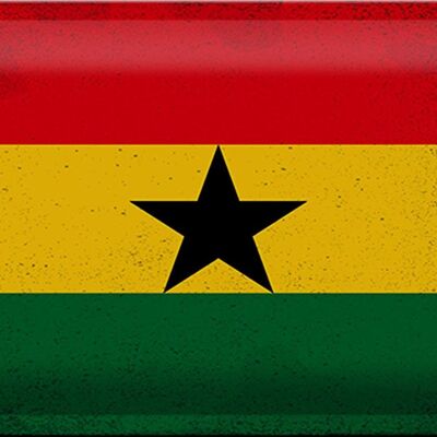Targa in metallo Bandiera Ghana 30x20 cm Bandiera del Ghana vintage