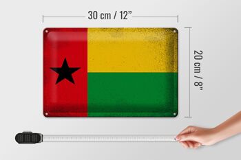 Signe en étain drapeau Guinée-Bissau 30x20cm Guinée Vintage 4
