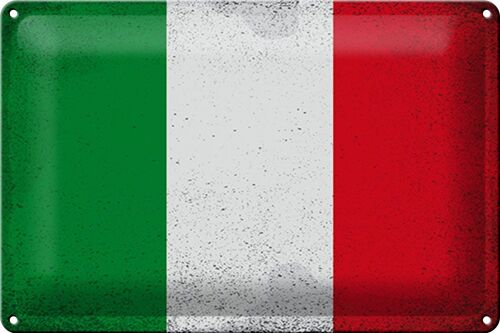 Blechschild Flagge Italien 30x20cm Flag of Italy Vintage