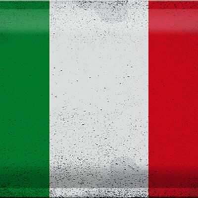 Targa in metallo Bandiera Italia 30x20cm Bandiera dell'Italia Vintage