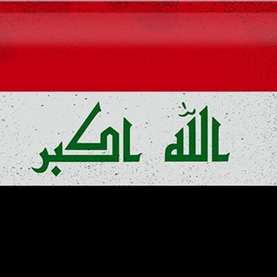 Blechschild Flagge Irak 30x20cm Flag of Iraq Vintage