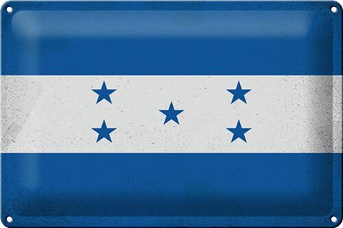 Blechschild Flagge Hondura 30x20cm Flag of Honduras Vintage