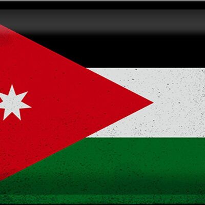 Blechschild Flagge Jordanien 30x20cm Flag of Jordan Vintage