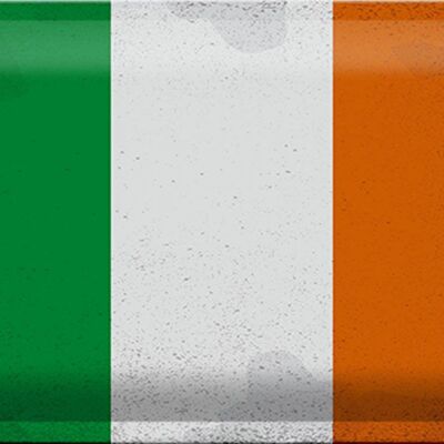 Signe en étain drapeau irlandais 30x20cm, drapeau de l'irlande Vintage
