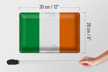 Signe en étain drapeau irlandais 30x20cm, drapeau de l'irlande Vintage 4