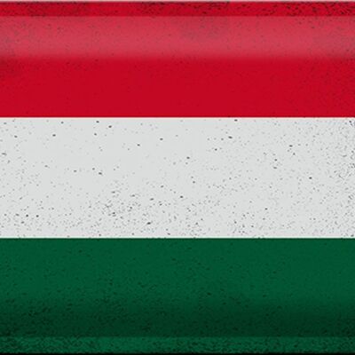 Blechschild Flagge Ungarn 30x20cm Flag of Hungary Vintage