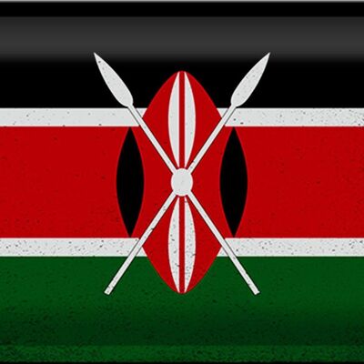 Signe en étain drapeau du Kenya 30x20cm drapeau du Kenya Vintage