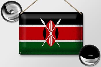 Signe en étain drapeau du Kenya 30x20cm drapeau du Kenya Vintage 2