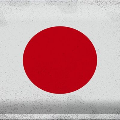 Targa in metallo Bandiera Giappone 30x20 cm Bandiera del Giappone vintage