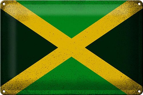 Blechschild Flagge Jamaika 30x20cm Flag of Jamaica Vintage