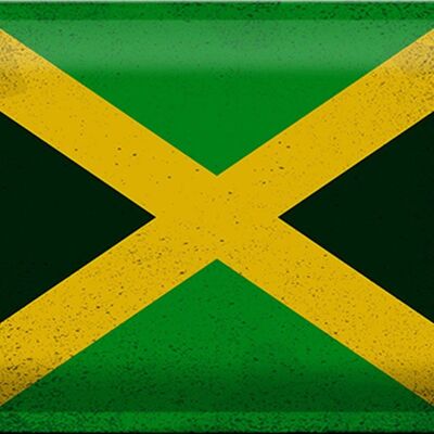 Blechschild Flagge Jamaika 30x20cm Flag of Jamaica Vintage