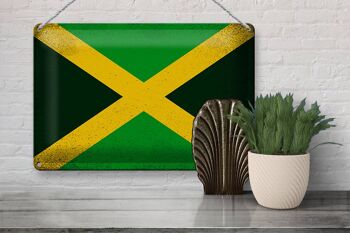 Drapeau en étain de la jamaïque, 30x20cm, drapeau de la jamaïque, Vintage 3