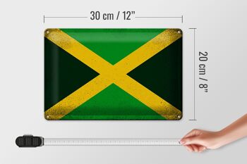 Drapeau en étain de la jamaïque, 30x20cm, drapeau de la jamaïque, Vintage 4