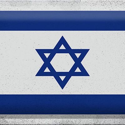 Targa in metallo Bandiera Israele 30x20 cm Bandiera di Israele Vintage