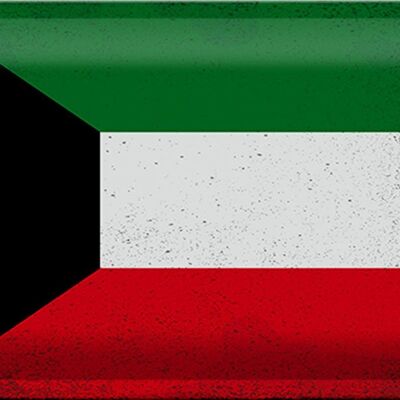 Targa in metallo Bandiera Kuwait 30x20 cm Bandiera del Kuwait Vintage