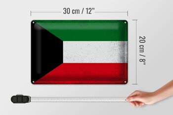Drapeau du Koweït en étain, 30x20cm, Vintage, drapeau du Koweït 4