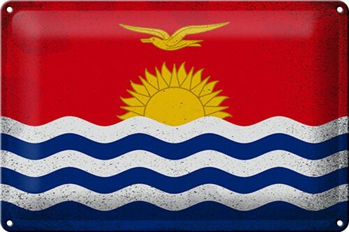 Blechschild Flagge Kiribati 30x20cm Flag Kiribati Vintage