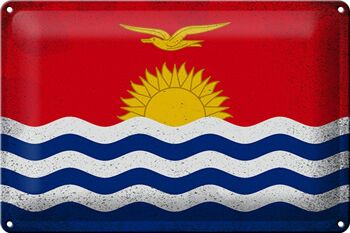 Drapeau en étain Kiribati 30x20cm, drapeau Kiribati Vintage 1