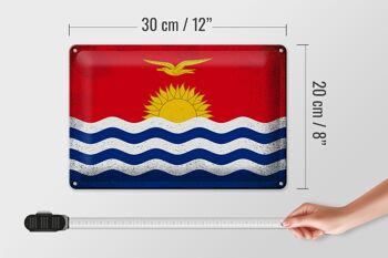 Drapeau en étain Kiribati 30x20cm, drapeau Kiribati Vintage 4