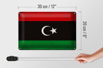 Signe en étain drapeau Libye 30x20cm drapeau de la Libye Vintage 4