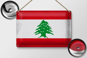Drapeau du Liban Vintage en étain, 30x20cm, drapeau du Liban 2