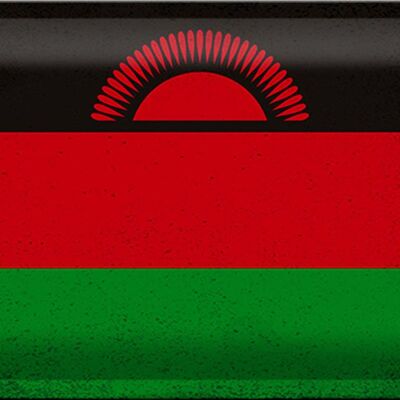 Drapeau en étain du Malawi, 30x20cm, drapeau du Malawi, Vintage