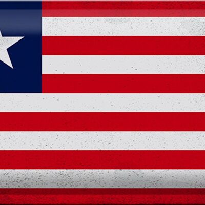Cartel de chapa Bandera de Liberia 30x20cm Bandera de Liberia Vintage