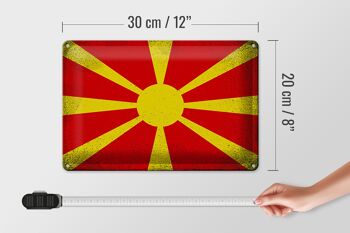 Signe en étain drapeau Macédoine 30x20cm Macédoine Vintage 4