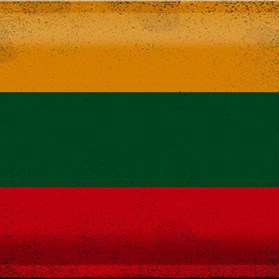 Letrero de hojalata Bandera de Lituania 30x20cm Bandera de Lituania Vintage
