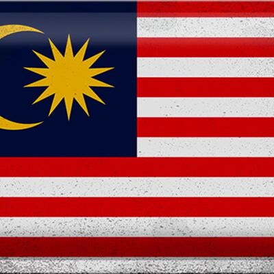 Blechschild Flagge Malaysia 30x20cm Flag Malaysia Vintage