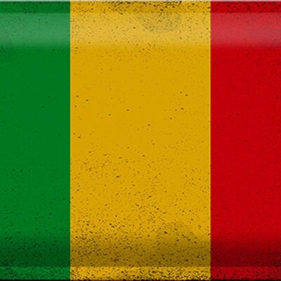 Signe en étain drapeau Mali 30x20cm drapeau du Mali Vintage