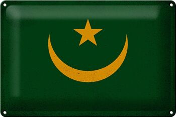 Signe en étain drapeau mauritanie 30x20cm mauritanie Vintage 1