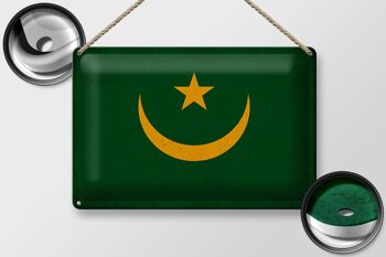 Signe en étain drapeau mauritanie 30x20cm mauritanie Vintage 2
