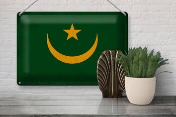 Signe en étain drapeau mauritanie 30x20cm mauritanie Vintage 3