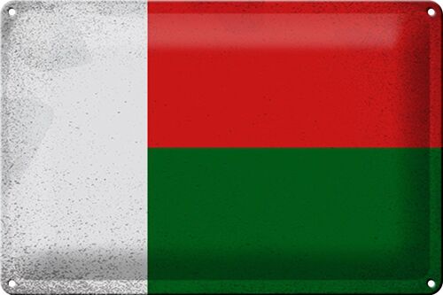 Blechschild Flagge Madagaskar 30x20cm Madagascar Vintage