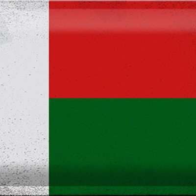 Cartel de chapa Bandera de Madagascar 30x20cm Madagascar Vintage