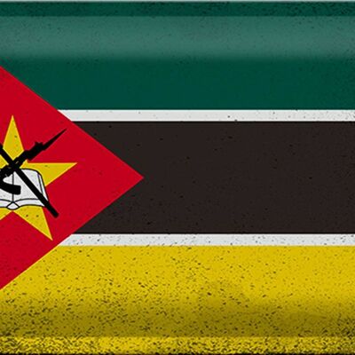 Blechschild Flagge Mosambik 30x20cm Flag Mozambique Vintage