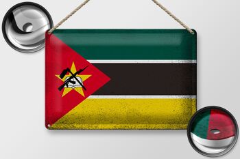 Signe en étain drapeau Mozambique 30x20cm drapeau Mozambique Vintage 2