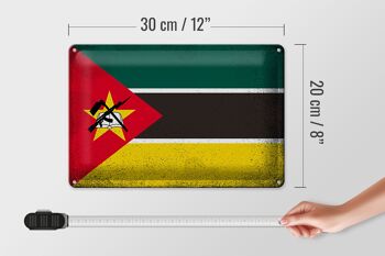 Signe en étain drapeau Mozambique 30x20cm drapeau Mozambique Vintage 4