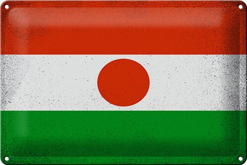 Blechschild Flagge Niger 30x20cm Flag of Niger Vintage