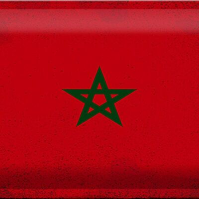 Targa in metallo Bandiera Marocco 30x20 cm Bandiera del Marocco Vintage