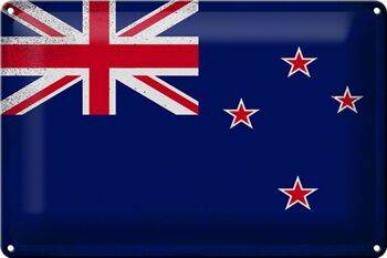 Signe en étain drapeau de nouvelle-zélande, 30x20cm, Vintage, nouvelle-zélande 1