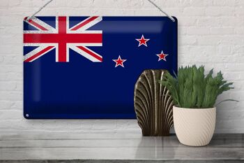 Signe en étain drapeau de nouvelle-zélande, 30x20cm, Vintage, nouvelle-zélande 3