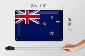 Signe en étain drapeau de nouvelle-zélande, 30x20cm, Vintage, nouvelle-zélande 4