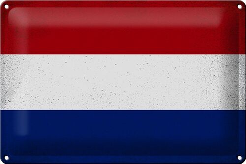 Blechschild Flagge Niederlande 30x20cm Netherlands Vintage