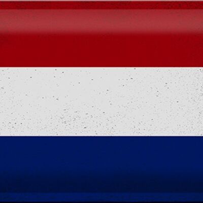 Cartel de chapa con bandera de Países Bajos, 30x20cm, Vintage de Países Bajos