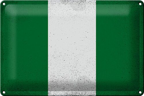 Blechschild Flagge Nigeria 30x20cm Flag of Nigeria Vintage